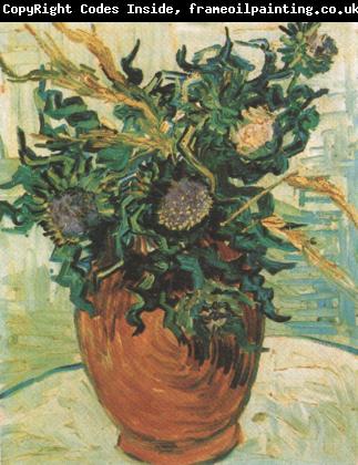 Vincent Van Gogh Still life:Vase with Flower and Thistles (nn04)